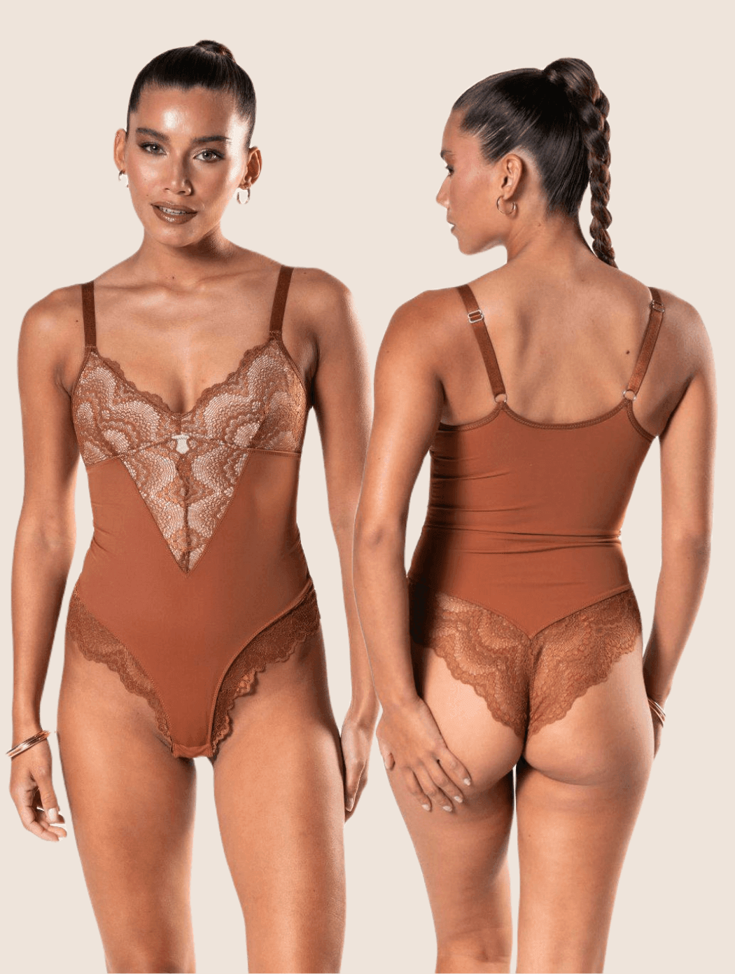 Bodysuit Sculptant Semi Dentelle Tanga