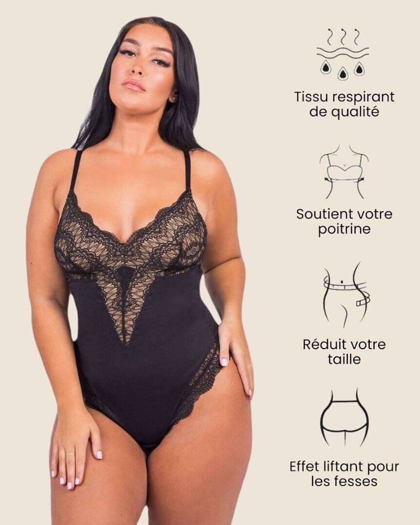 Bodysuit Sculptant Semi Dentelle Tanga