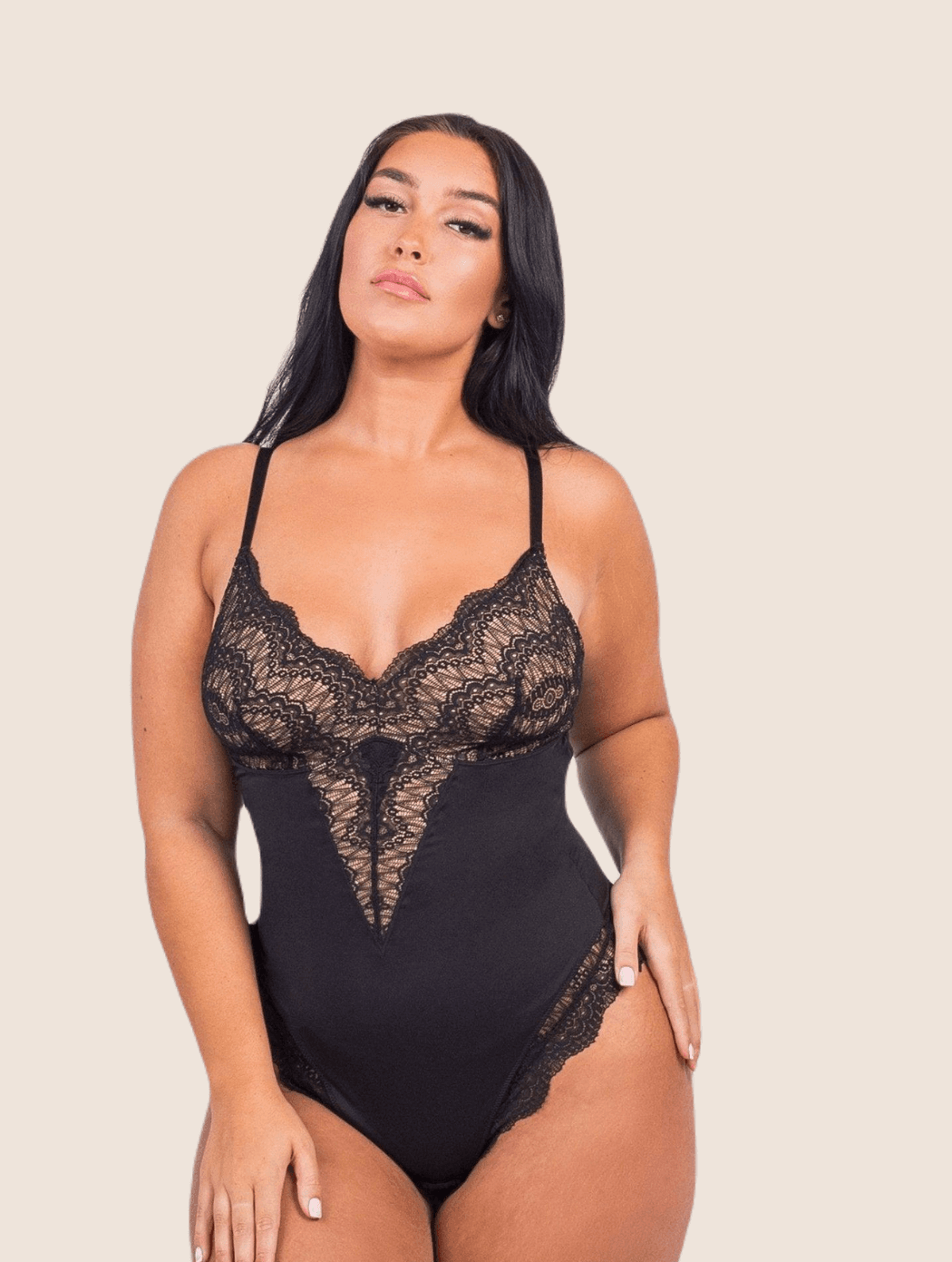 Bodysuit Sculptant Semi Dentelle Tanga