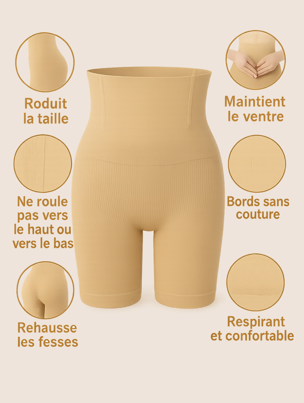 Short Gainant Taille Haute