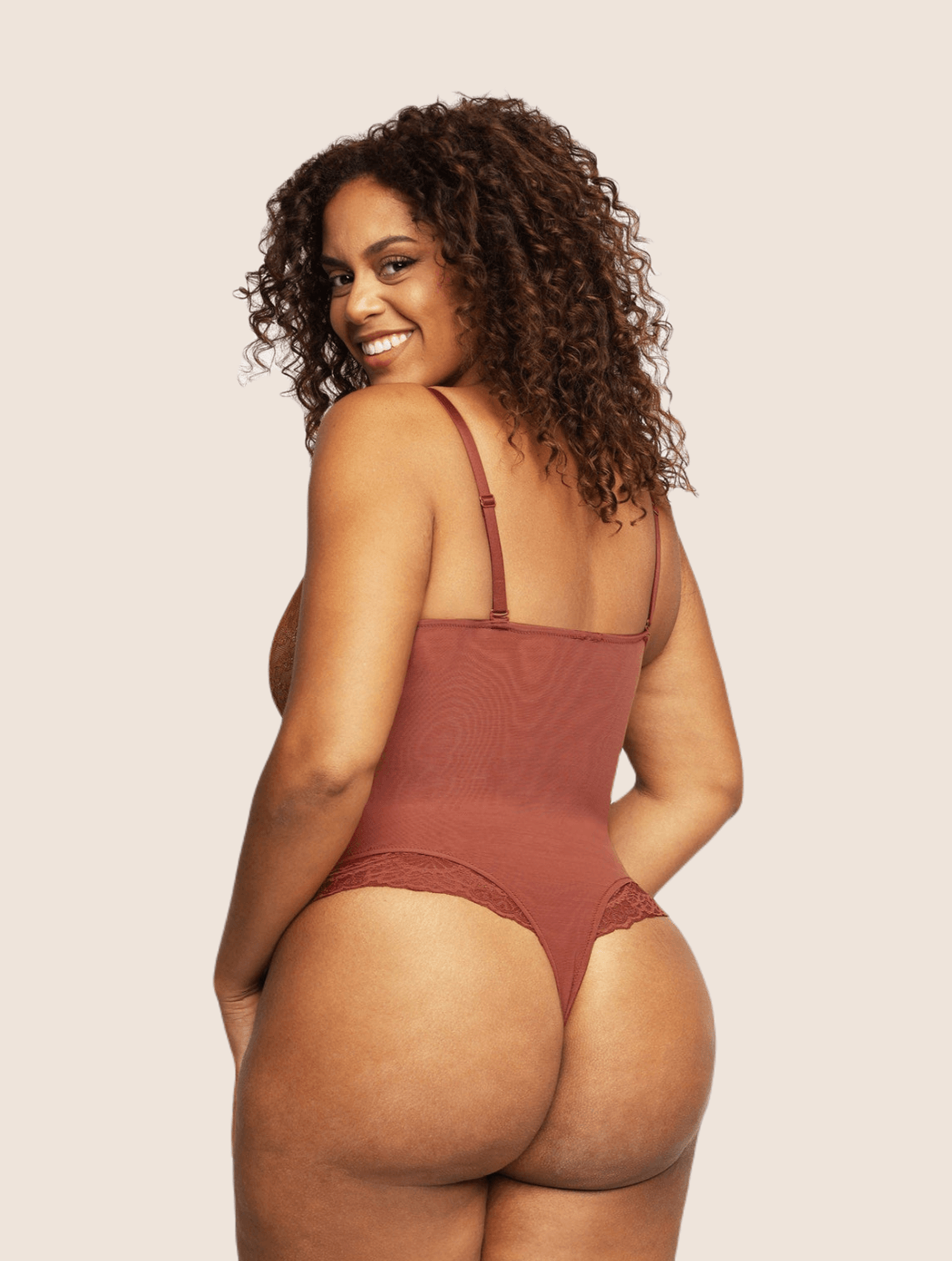Bodysuit String Col V avec Soutien Intégré sans armature