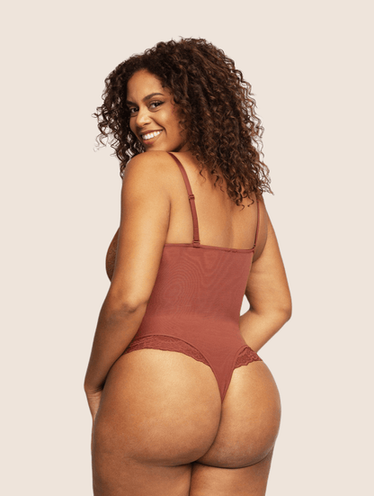 Bodysuit String Col V avec Soutien Intégré sans armature