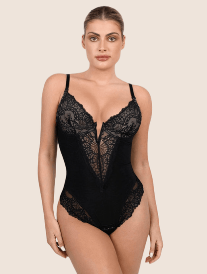 Bodysuit String Col V avec Soutien Intégré sans armature