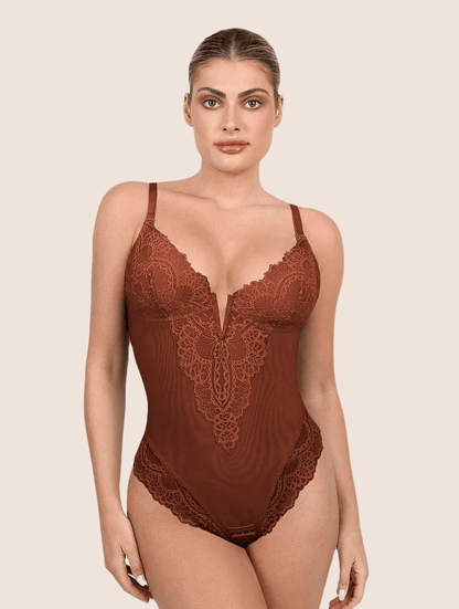 Bodysuit String Col V avec Soutien Intégré sans armature