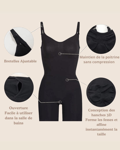 Combinaison Sculptante Mi-cuisse sans Couture